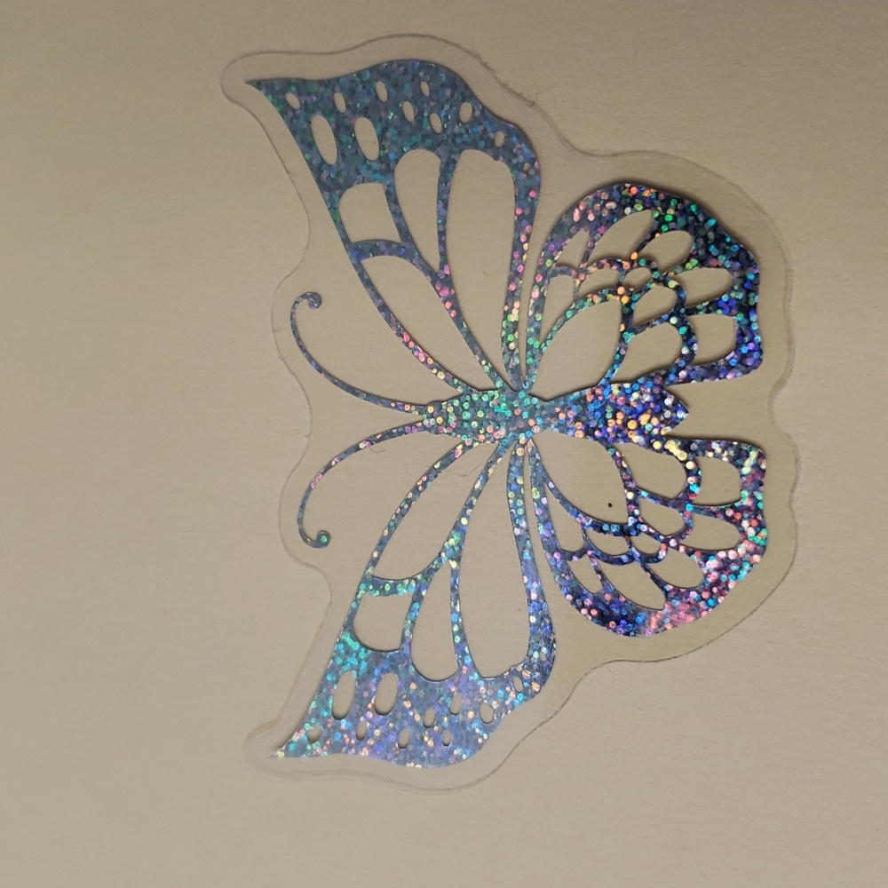 HOLOGRAPHIC NATURE Butterfly WATERPOOF Sticker Glitter